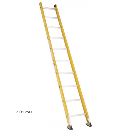BAUER LADDER Straight Ladder, Fiberglass, 300 lb Load Capacity 33012